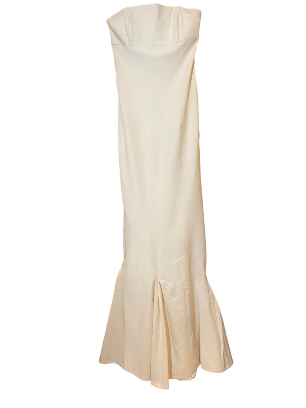 Vintage 1997 Réva Mivasagar Avorio Wool Strapless Trumpet Bridal Gown AS IS